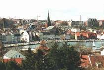 olt town with church of St. Marien and Schiffbrücke